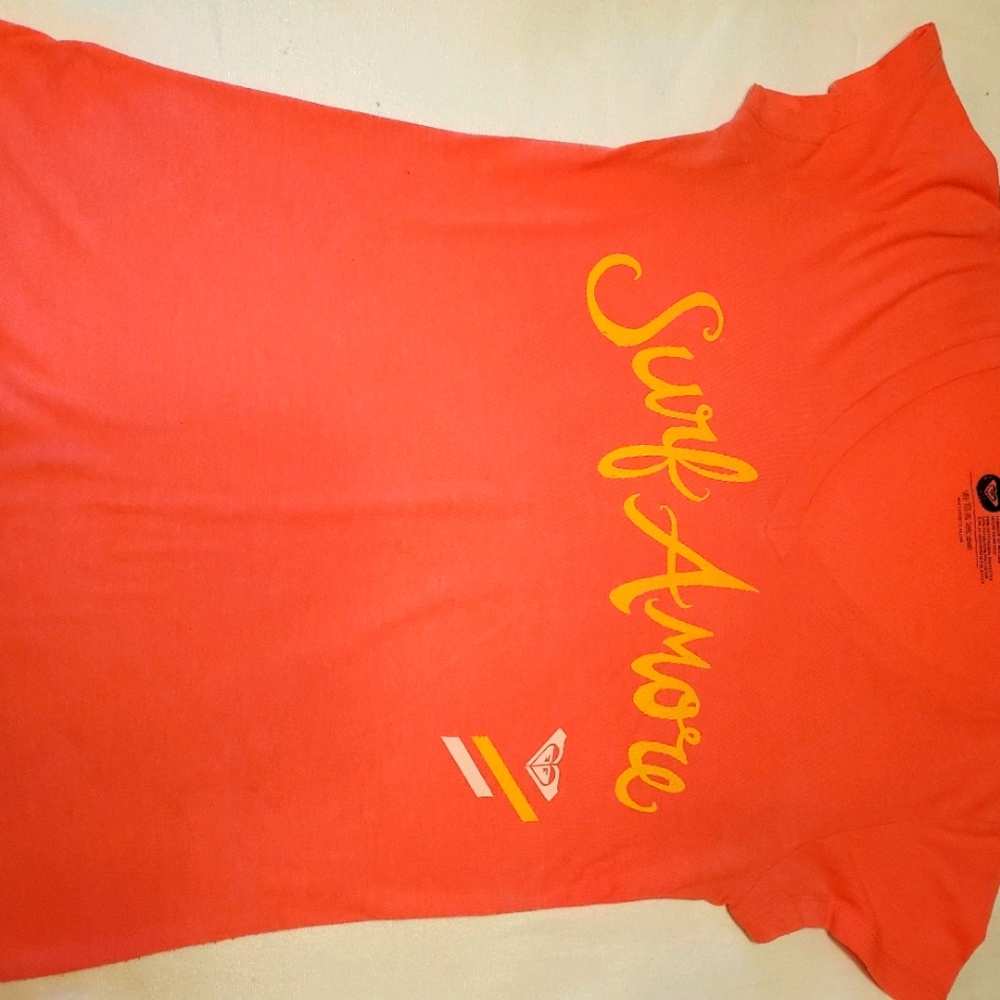 ROXY coral deep v neck t-shirt